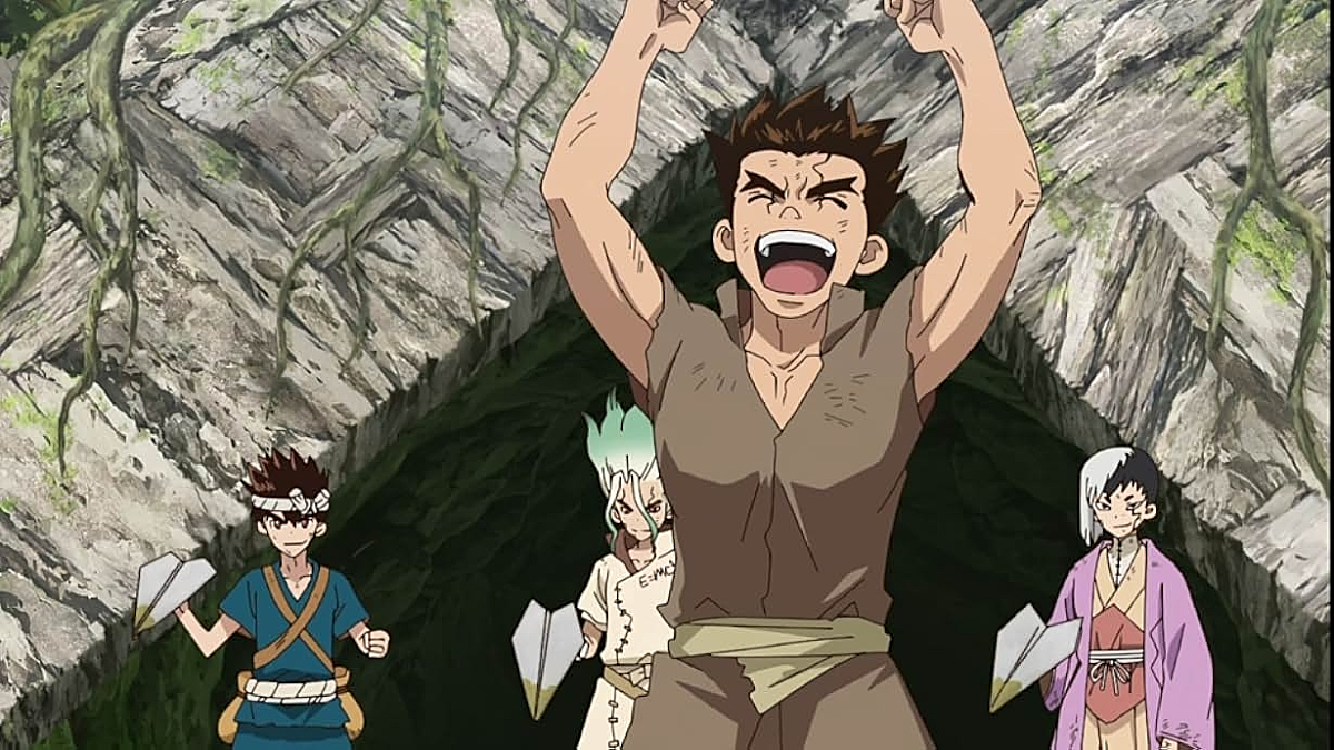 Royaume des sciences célébrant dans le Dr Stone