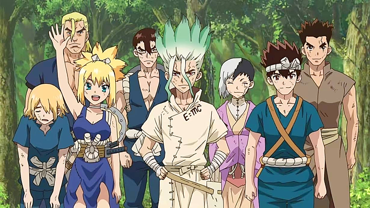 Senku et ses amis dans 'Dr. Pierre'